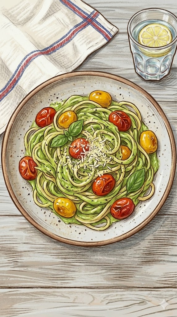 Avocado-Pasta mit Kirschtomaten