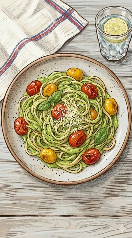 Avocado-Pasta mit Kirschtomaten
