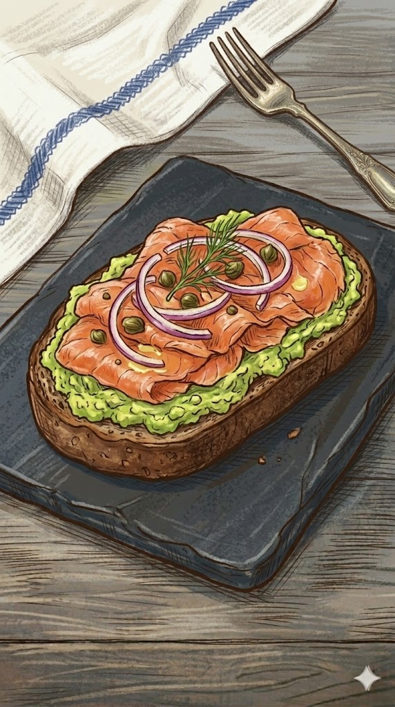 Avocado-Sandwich mit Lachs