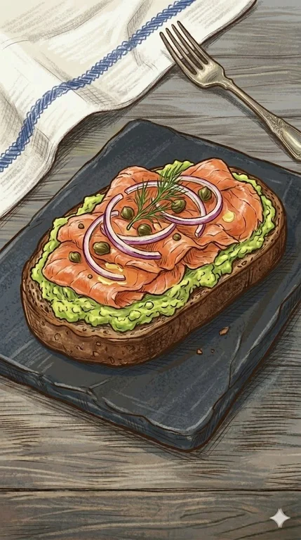 Avocado-Sandwich mit Lachs
