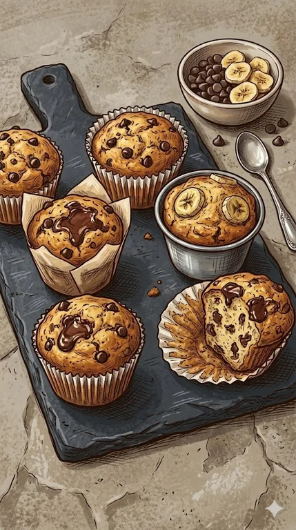 Bananen-Schoko Muffins