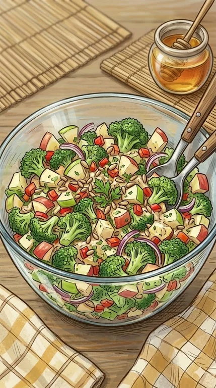 Brokkoli-Salat mit Apfel und Paprika