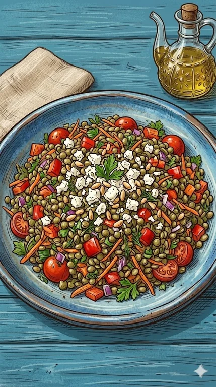 Bunter Linsensalat