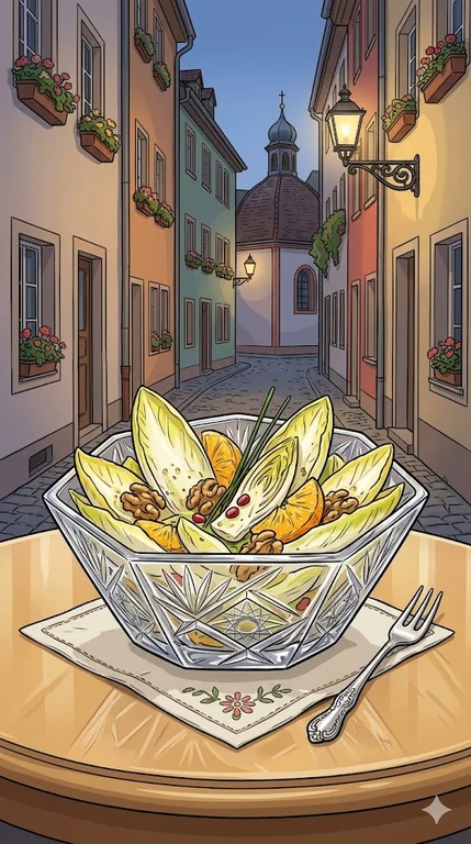 Chicorée-Salat mit Orangen und Walnüssen