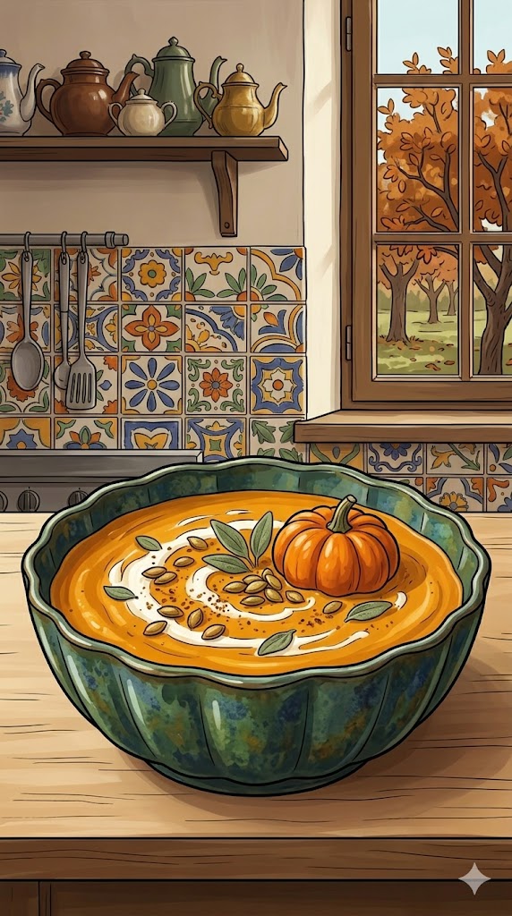 Cremige Kürbissuppe mit Hokkaido