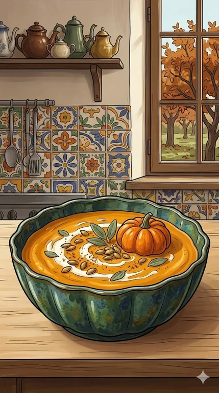 Cremige Kürbissuppe mit Hokkaido