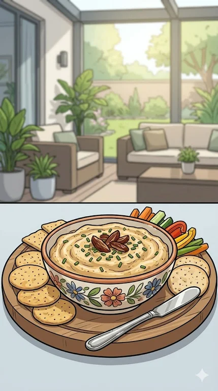 Datteldip mit Curry und Frischkäse