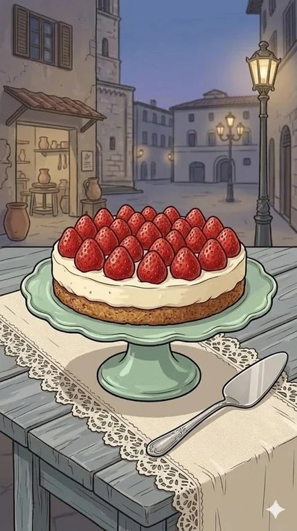 Erdbeerkuchen mit Mascarpone-Creme und Mandelboden