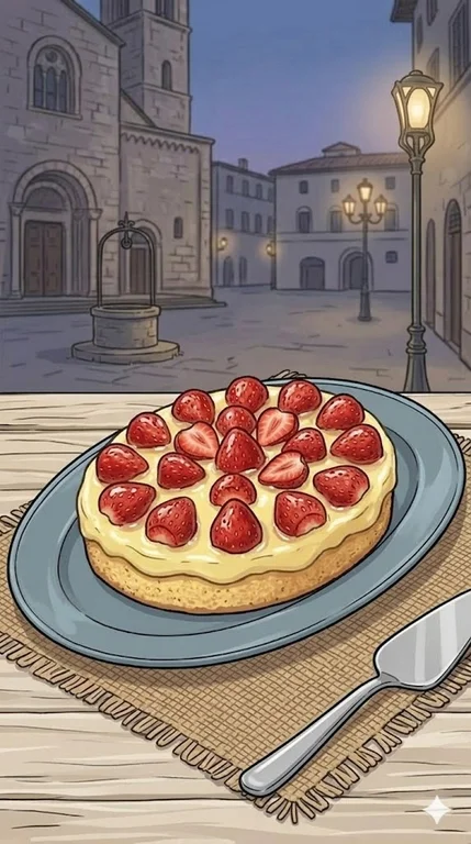 Erdbeerkuchen mit Pudding