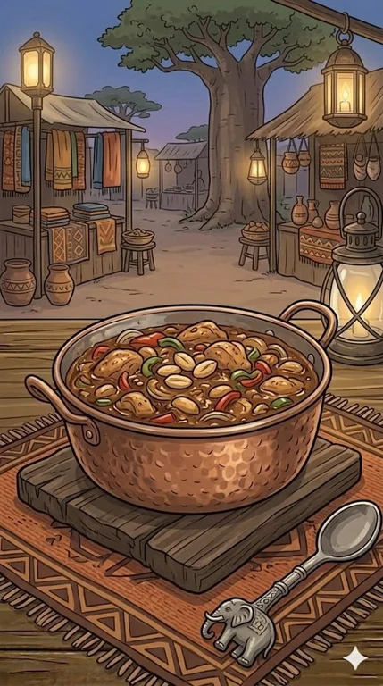 Erdnuss Hähnchen Topf