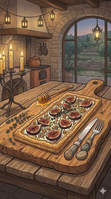Feigentarte mit Ziegenkäse, Walnuss und Thymian