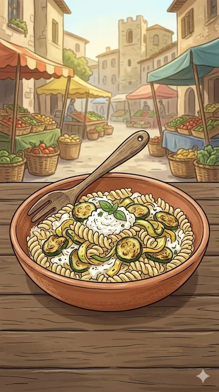 Fusilli mit Zucchini und Ricotta