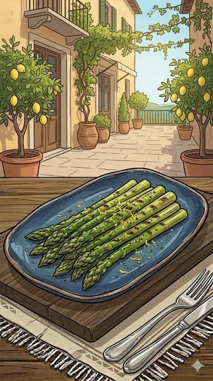 Gebratener Grüner Spargel