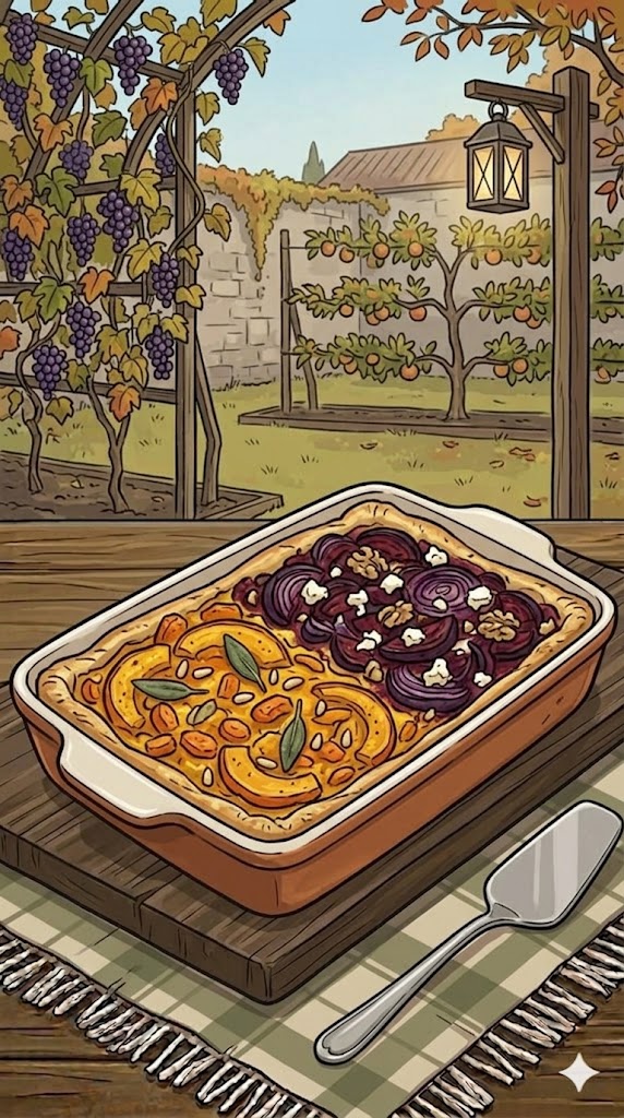 Gemüsekuchen mit zweierlei Belag