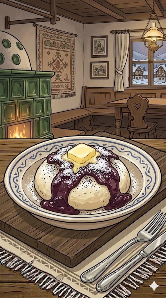 Germknödel mit Pflaumenmus