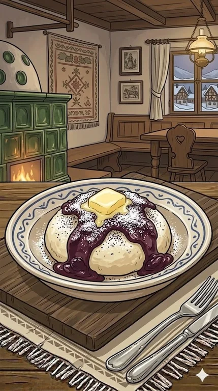 Germknödel mit Pflaumenmus