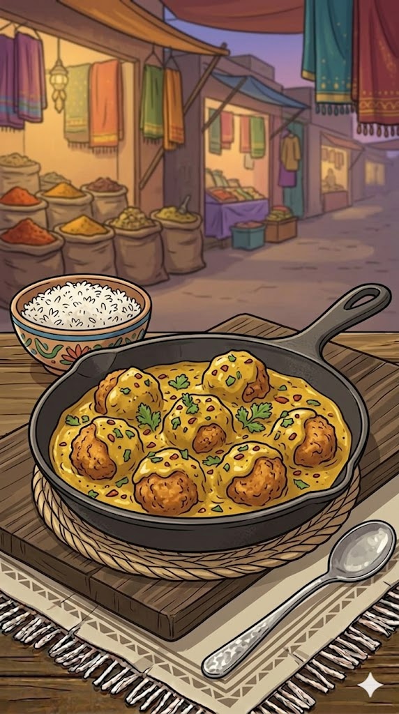 Hähnchen Bällchen mit Curry