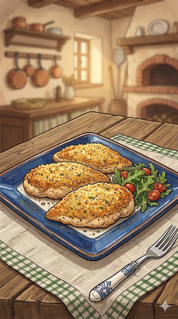 Hähnchenbrustfilet mit Parmesan-Kruste