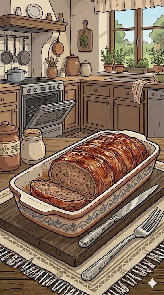 Hackbraten im süßen Speckmantel