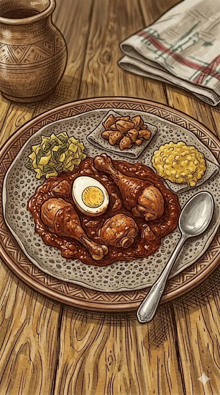 Injera mit Doro Wat