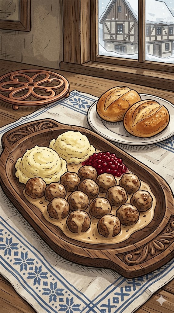 Köttbullar mit Brötchen