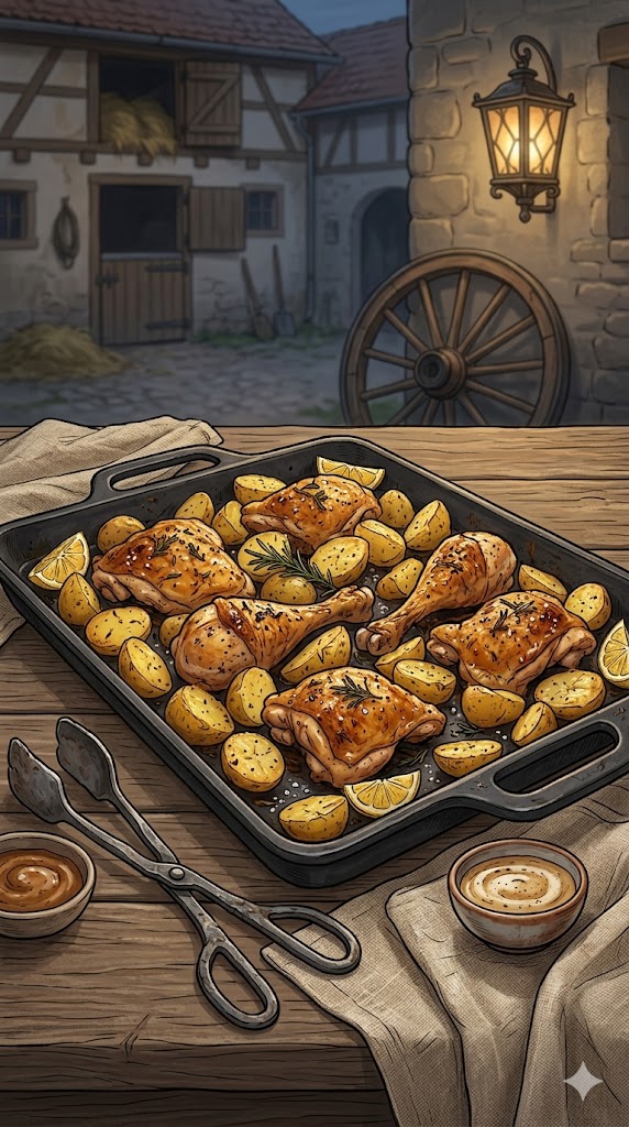 Kartoffel Hähnchen vom Backblech