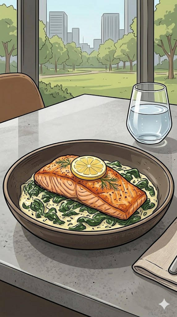 Lachs auf Spinat
