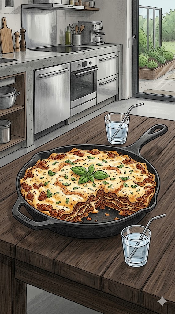 Lasagne aus der Pfanne mit Trick-Béchamel