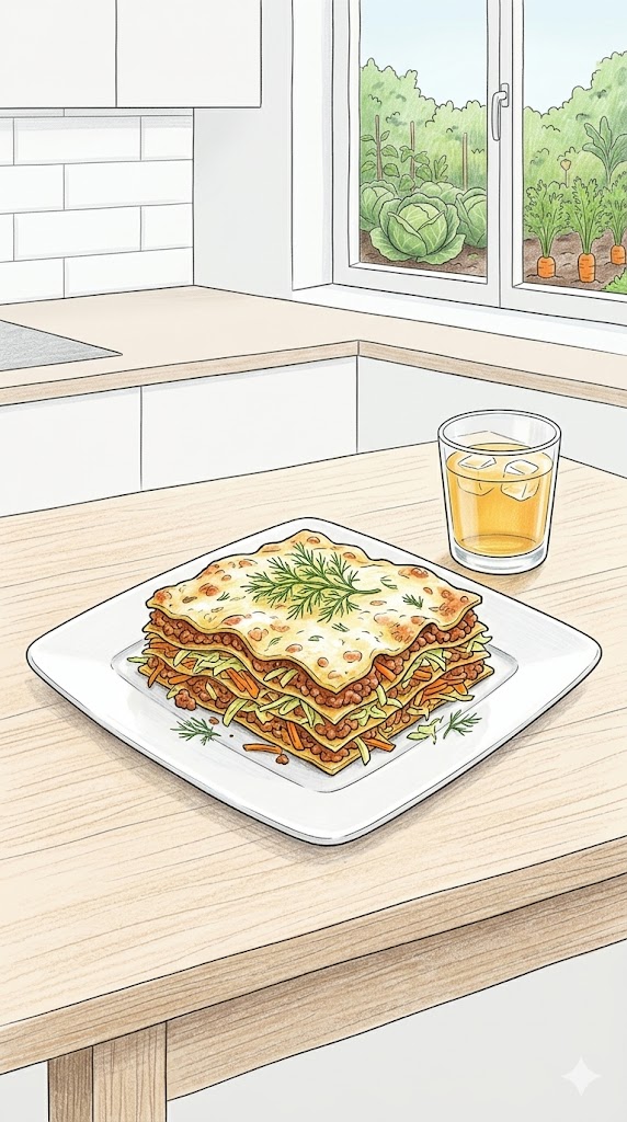 Lasagne mit Spitzkohl und Möhren