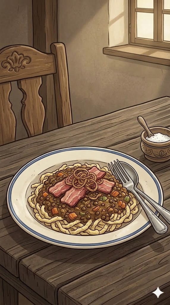 Linsen mit Spätzle