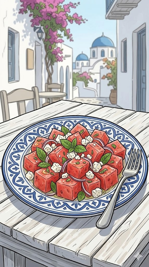 Melonen Feta Salat