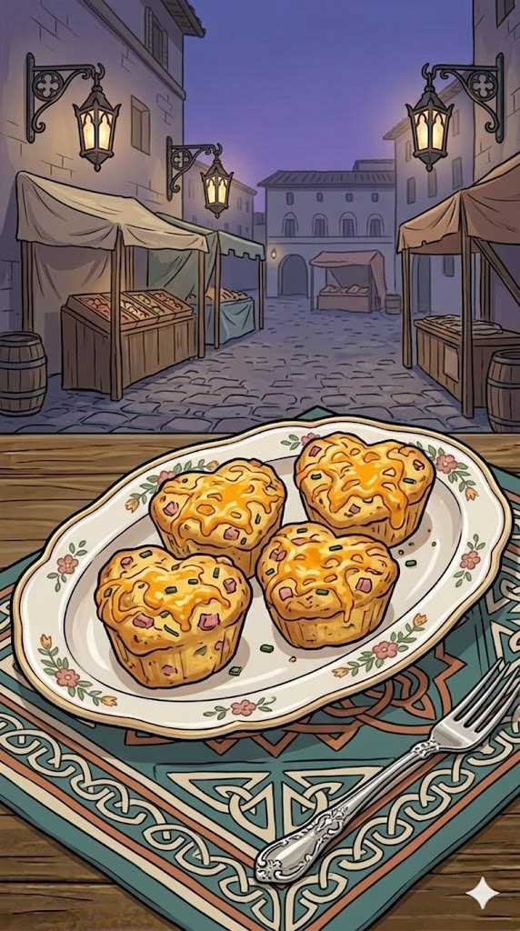 Muffins mit Schinken und Käse (Herzhafte Muffins mit Schinken und Käse)