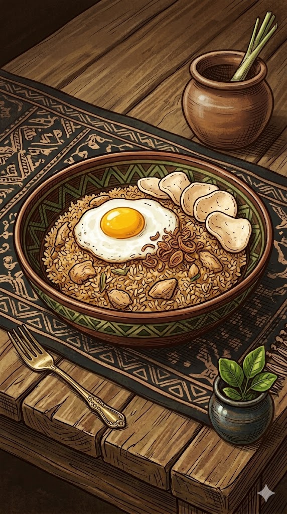 Nasi Goreng mit Hähnchen