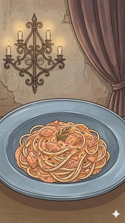 Pasta mit Lachs-Sahnesoße