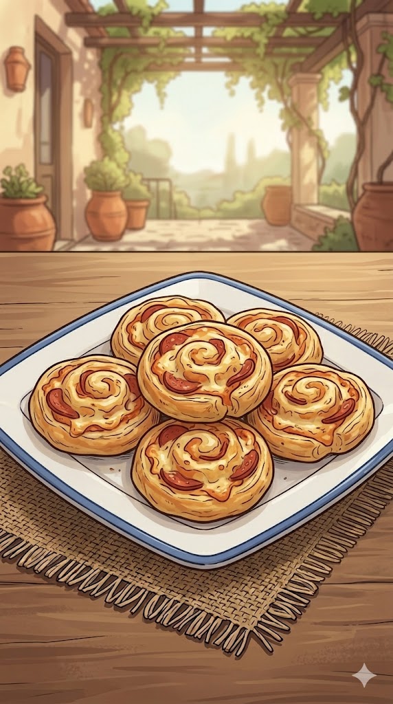Pizzaschnecken mit Blätterteig