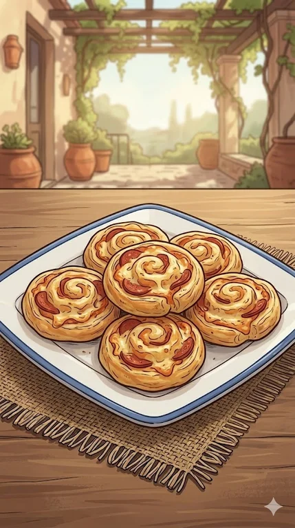 Pizzaschnecken mit Blätterteig