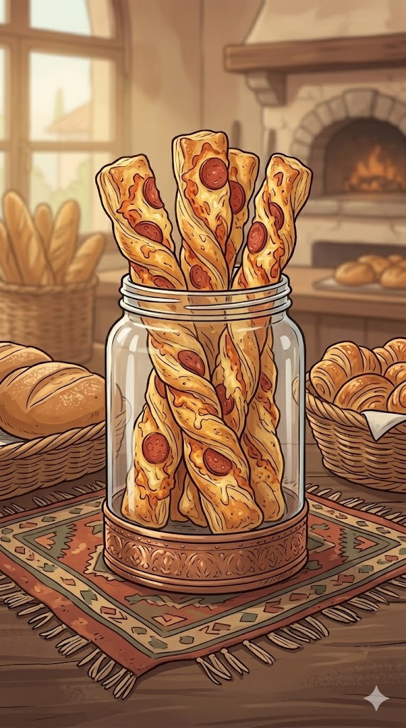 Pizzastangen aus Blätterteig