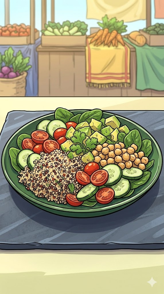 Power Salat mit Quinoa und Kichererbsen