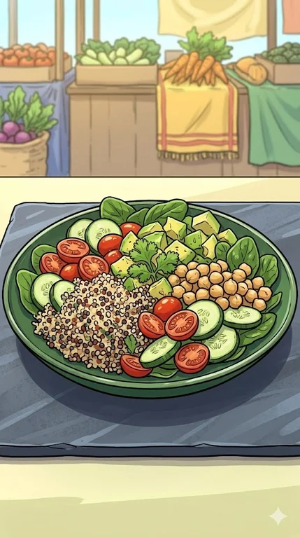 Power Salat mit Quinoa und Kichererbsen