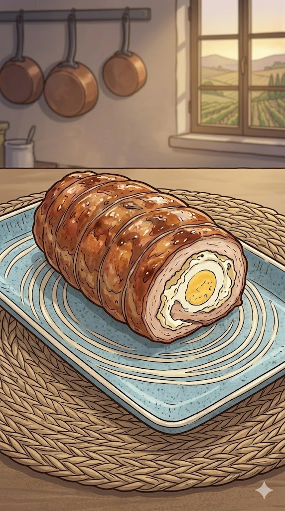 Putenrouladen aus der Pfanne mit Eier-Creme-Fraiche Füllung