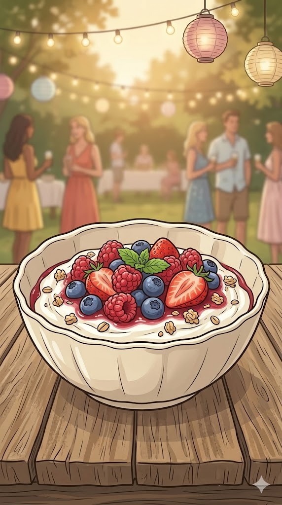 Quark-Dessert mit Beeren