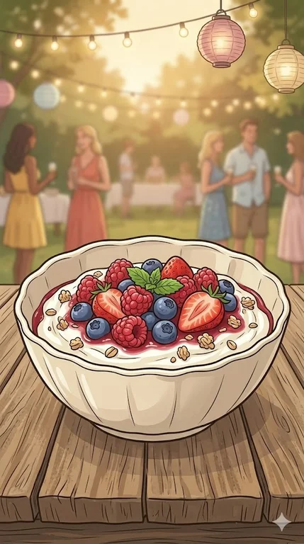 Quark-Dessert mit Beeren