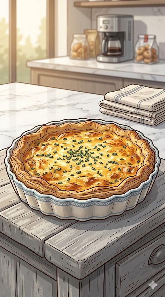 Quiche mit Käse und Croissant Boden
