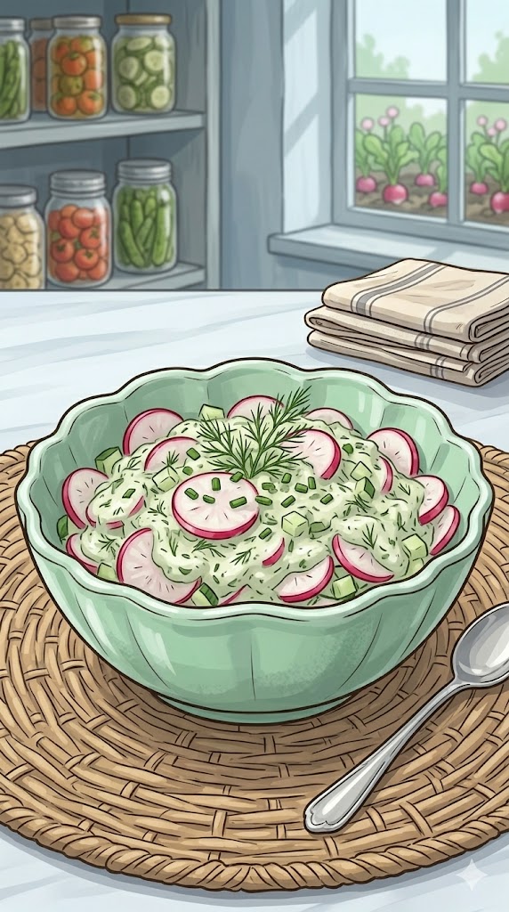 Radieschensalat mit cremigem Dressing