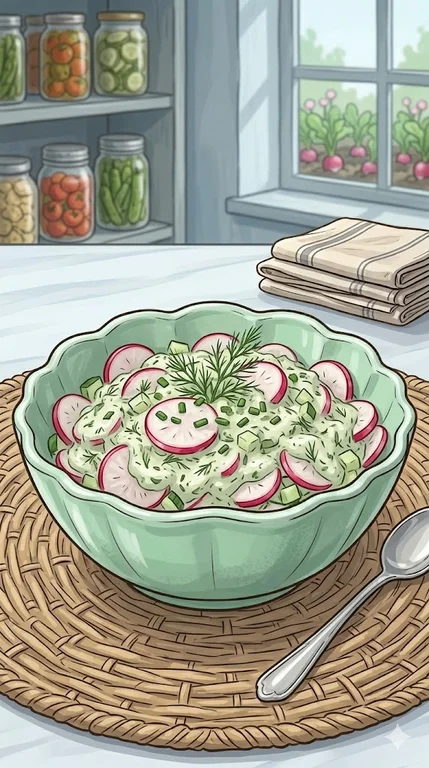 Radieschensalat mit cremigem Dressing