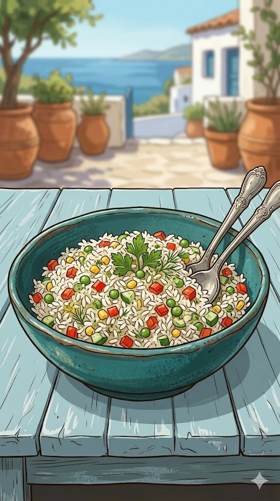 Reissalat mit Gemüse
