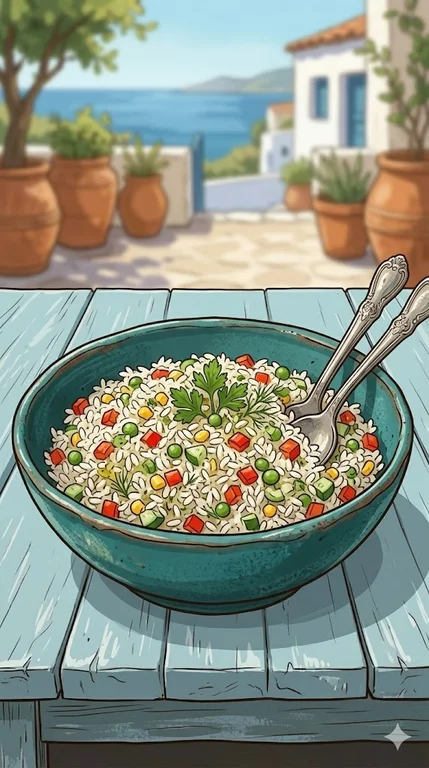 Reissalat mit Gemüse