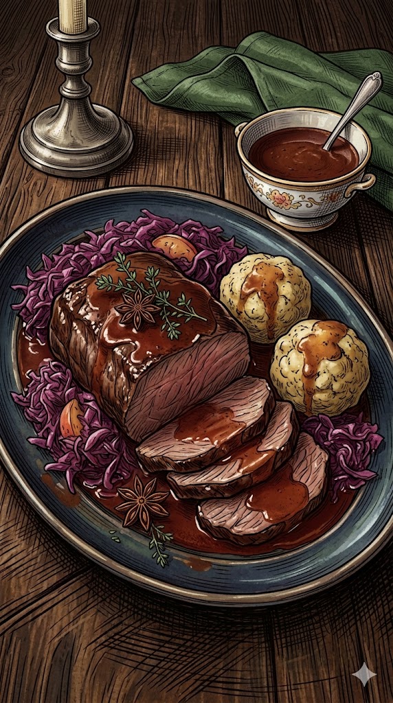 Rinderbraten mit Rotwein