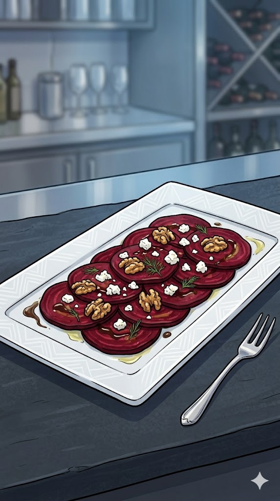 Rote Bete Carpaccio mit Feta und Walnüssen