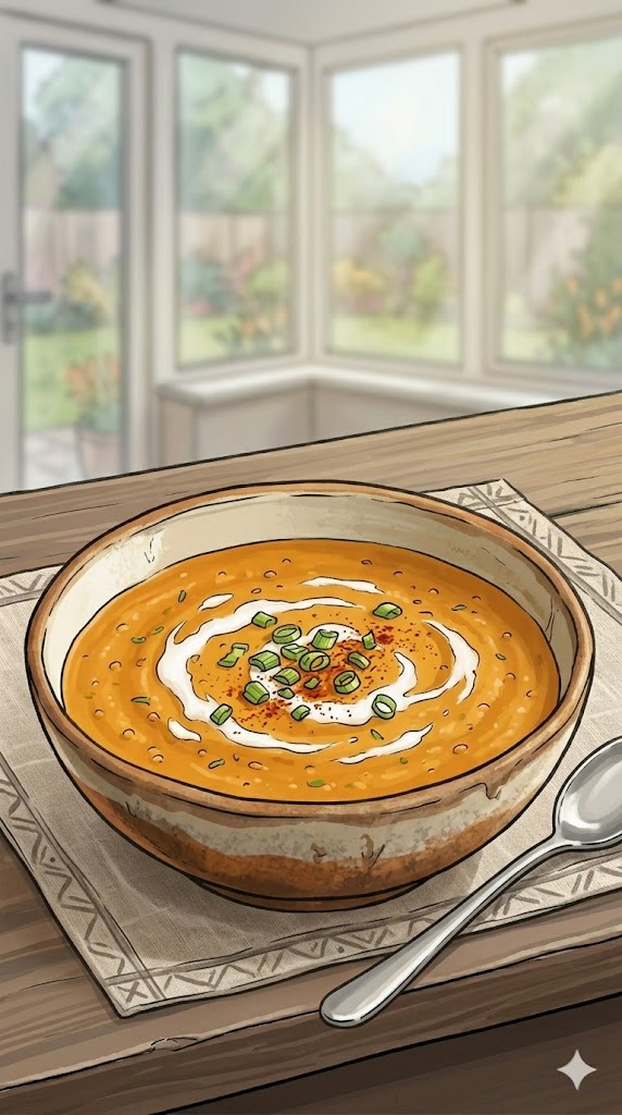 Rote Linsensuppe mit Kokosmilch